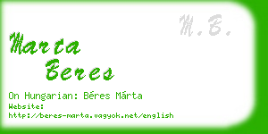 marta beres business card